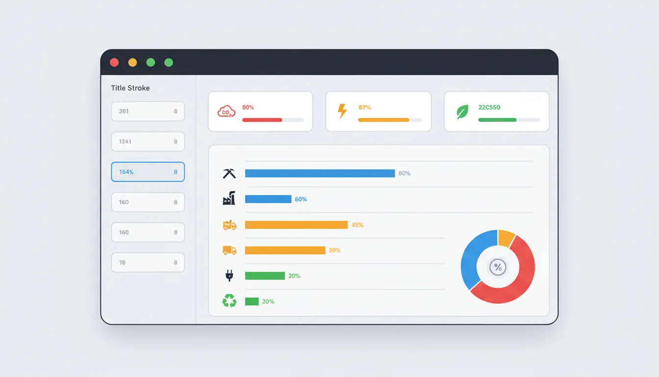 Carbon footprint calculation dashboard with lifecycle breakdown