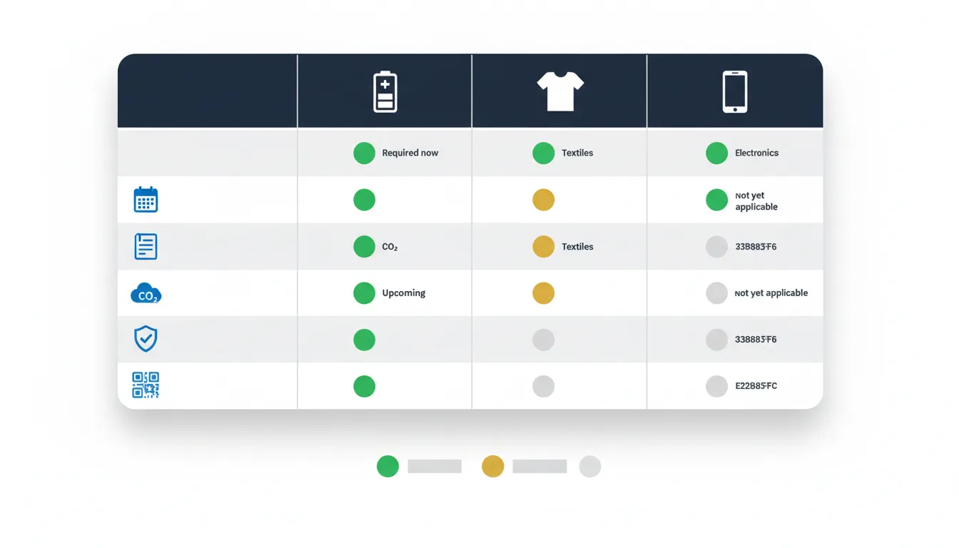 ESPR carbon labeling product category matrix