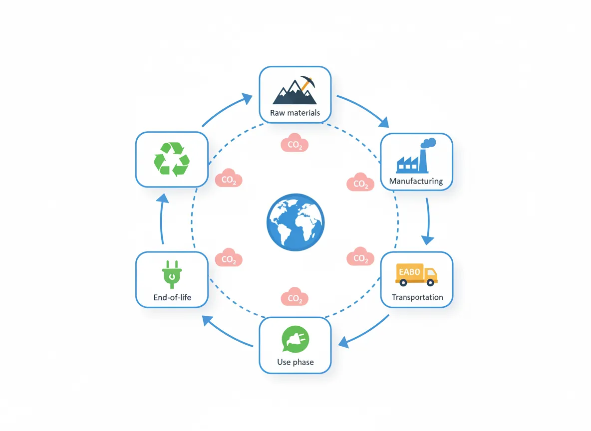 Product lifecycle stages for carbon footprint calculation