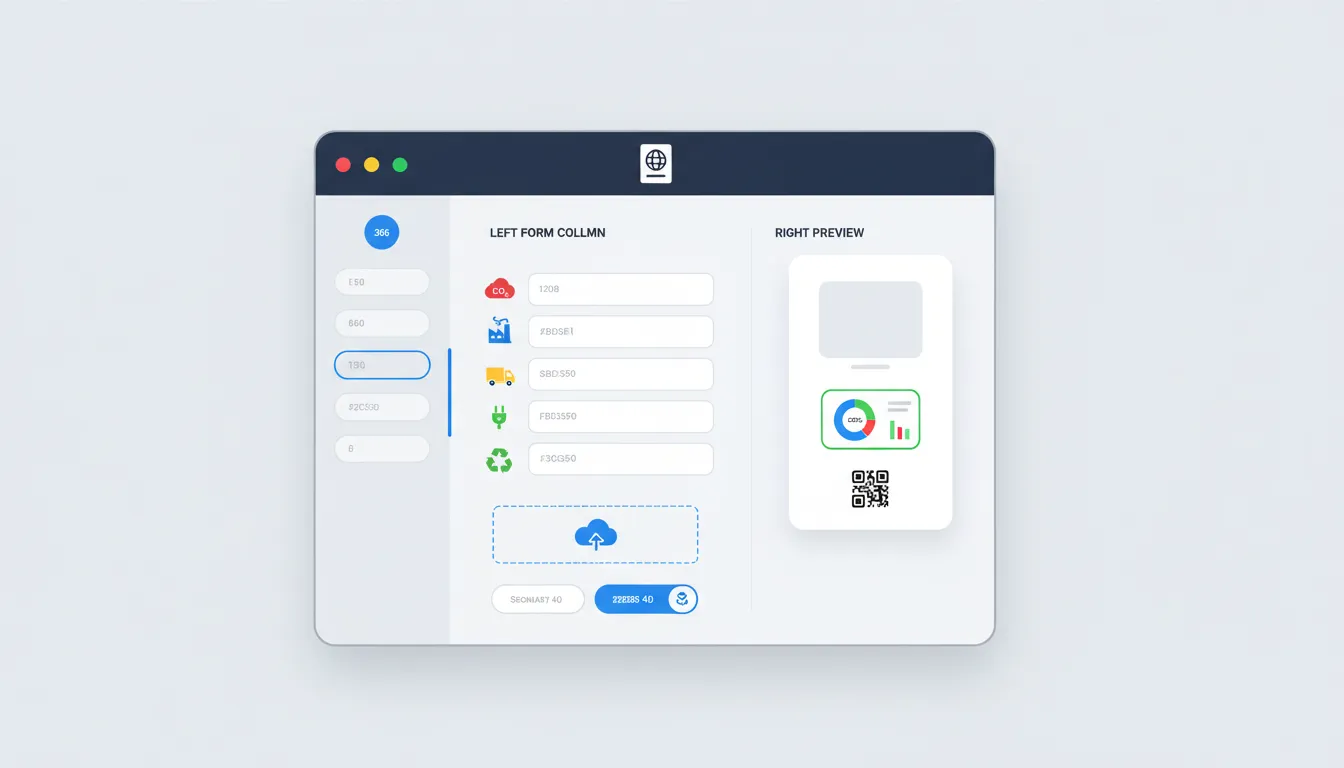 PassportPro carbon footprint data entry form