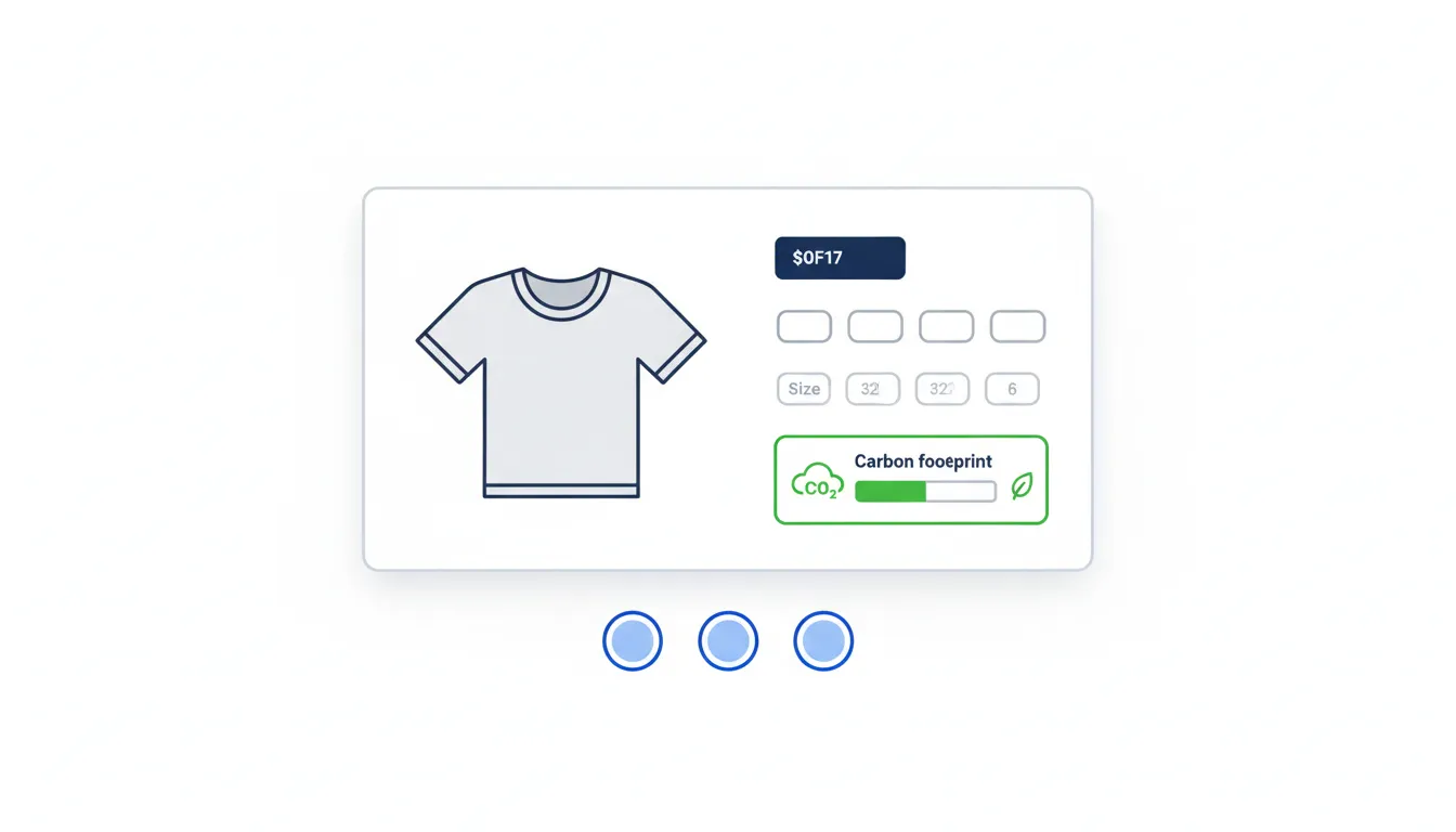 Product page with carbon footprint label displaying CO2 emissions