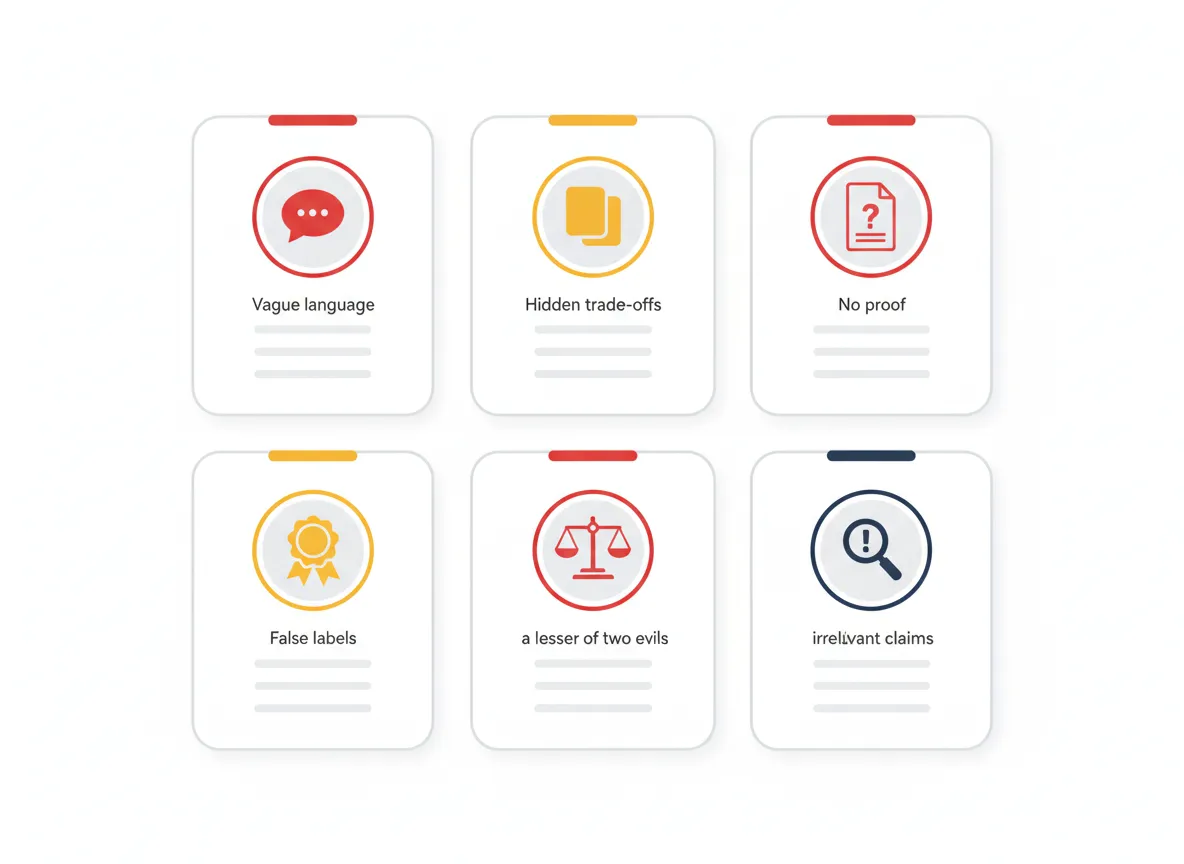 Six common greenwashing tactics infographic