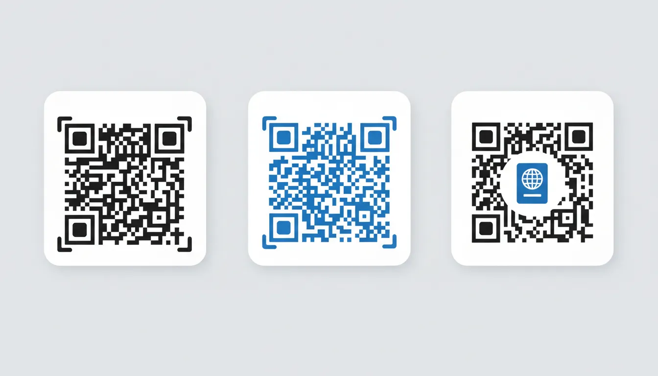 QR code examples: standard, branded, and custom with logo
